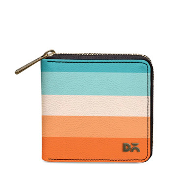 Women Multicoloured Striped Zip Around Wallet