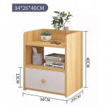 Lukzer Engineered Wood 2 Layer Bed Side Table Wooden Organizer Stand Space Saving Storage Rack Multipurpose 2 Tier Shelf Furniture