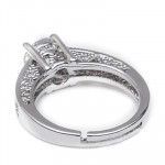 Silver-Toned Set of 2 American Diamond Studded Couple Rings