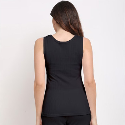 Women Charcoal Solid Thermal Top