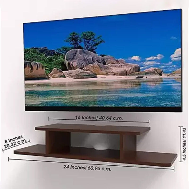 Beautiful Wooden wall set top box stand (brown) Engineered Wood TV Entertainment Unit