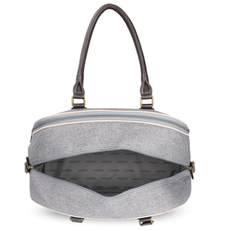 Unisex Grey Solid Tapestry Fabric Travel Duffle Bag