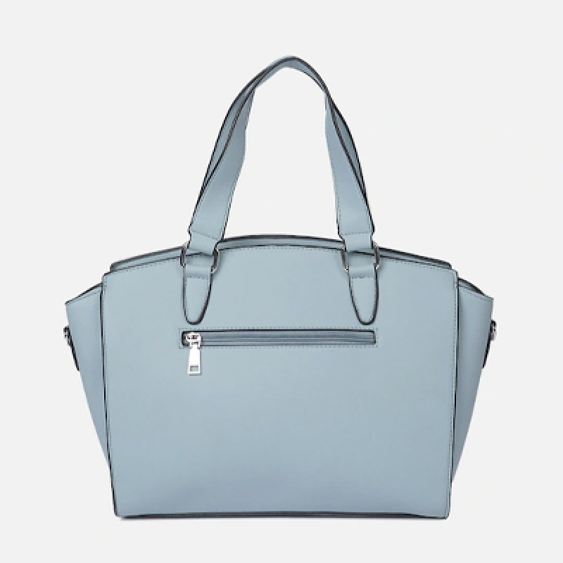 Blue Solid Handheld Bag