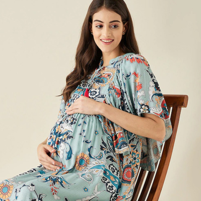 Women Printed Maternity Nightdress