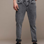 Men Grey Slim Tapered Fit Mid-Rise Heavy Fade Stretchable Jeans