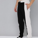 Men Black & White Pure Cotton Track Pants