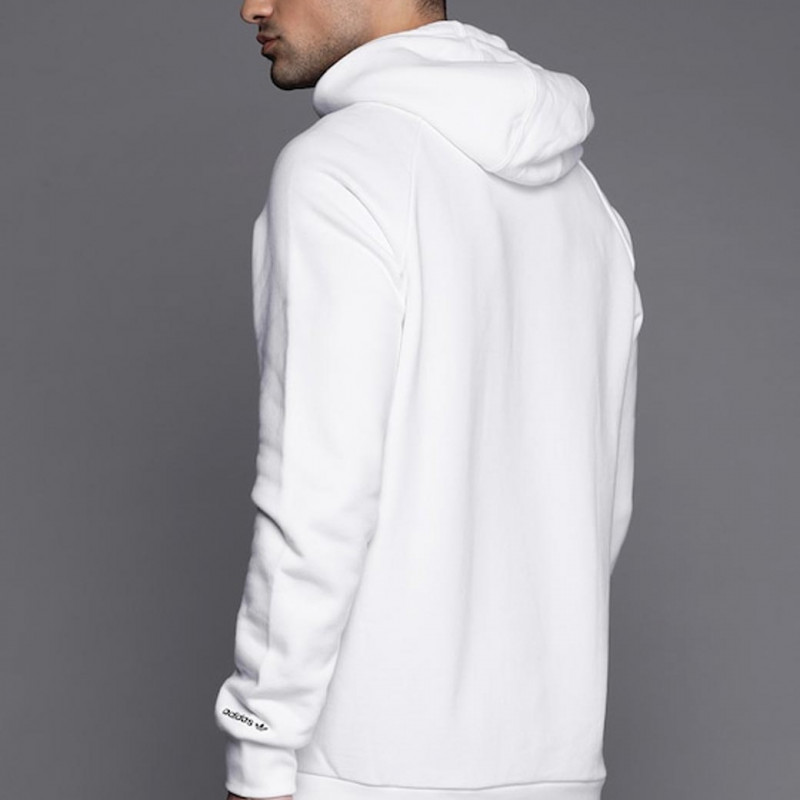 Men White & Grey Adicolor Shattered Trefoil Cotton Sustainable Hoodie